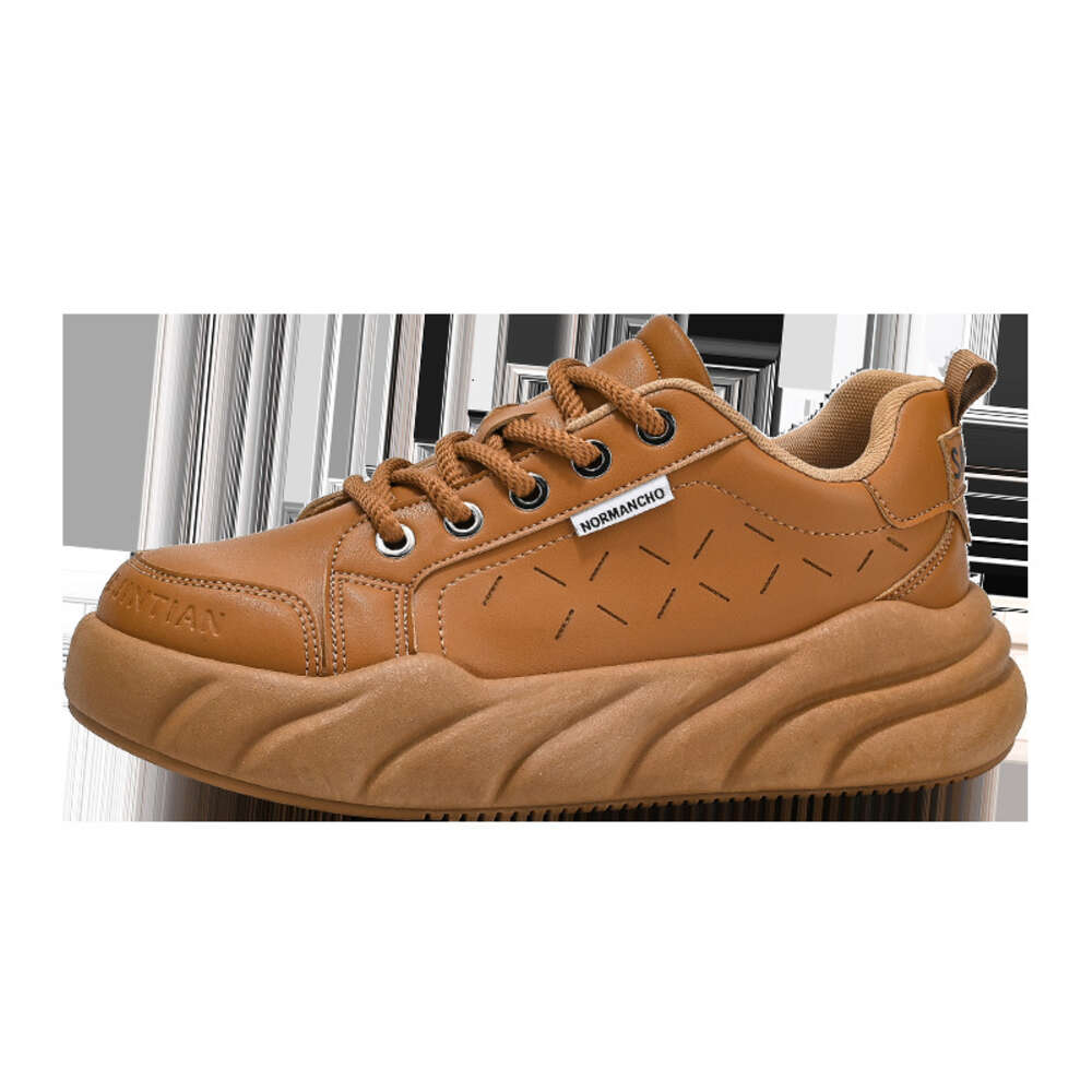 Fashion trend Casual Custom Comfortable leather walking men's Thick soled Platform shoes for men