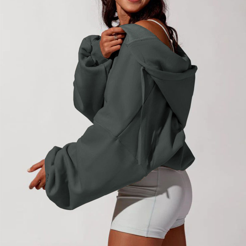 Women's Hoodies Womens Zip Up Long Sleeve Hooded Sweatshirt Pullover Hoodie Oversized Clothe Top Street Fashion Casual Jacket