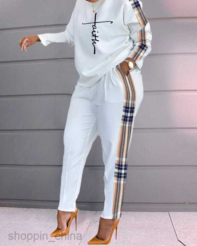 Women's Tracksuits Autumn/Winter New Women's Wear Long Two piece Set Long Sleeves and Printed Pants Set for Women Sets