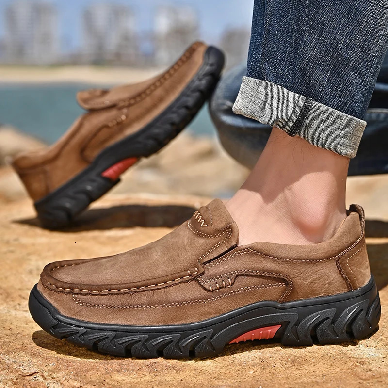 Genuine leather mens shoes breathable mens shoes casual shoes comfortable mens shoes fashionable soft outdoor 240612