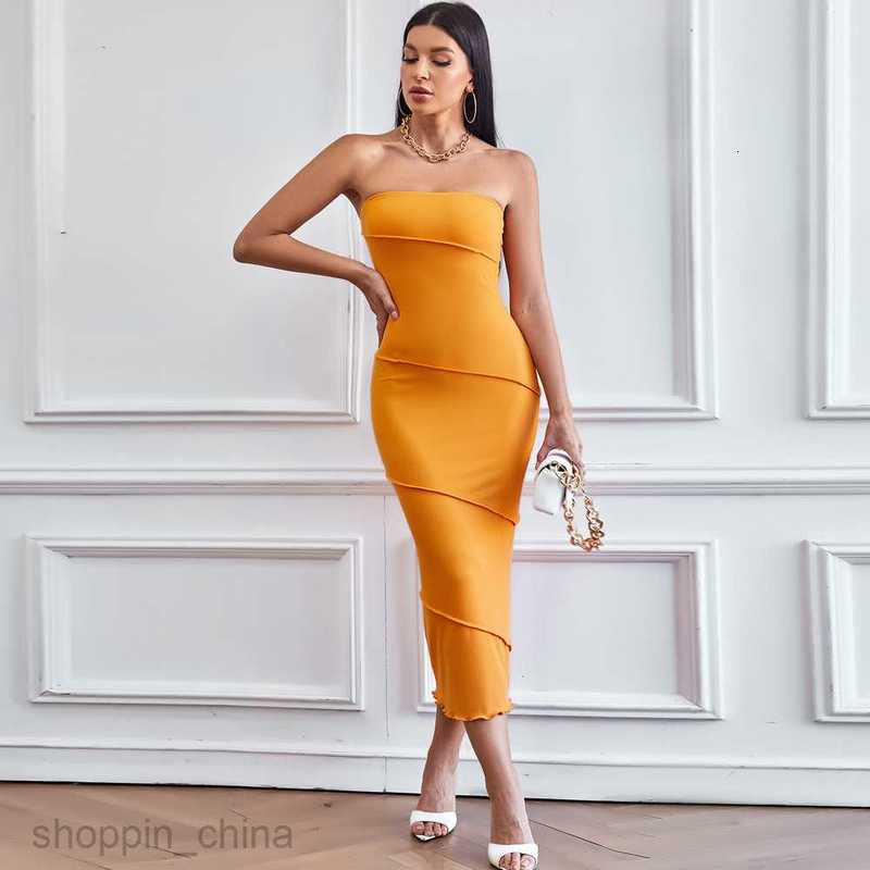 Basic Casual Women Dresses Spring/Summer New Style Sexy Bra Wrap Hip Dress Solid Color Dress Beach Long Dress