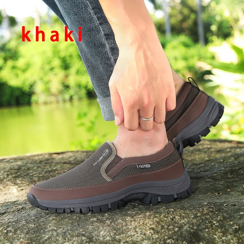 Mens casual shoes anti slip and wear-resistant rubber soles socks shoes family walking travel outdoor sports shoes 240612