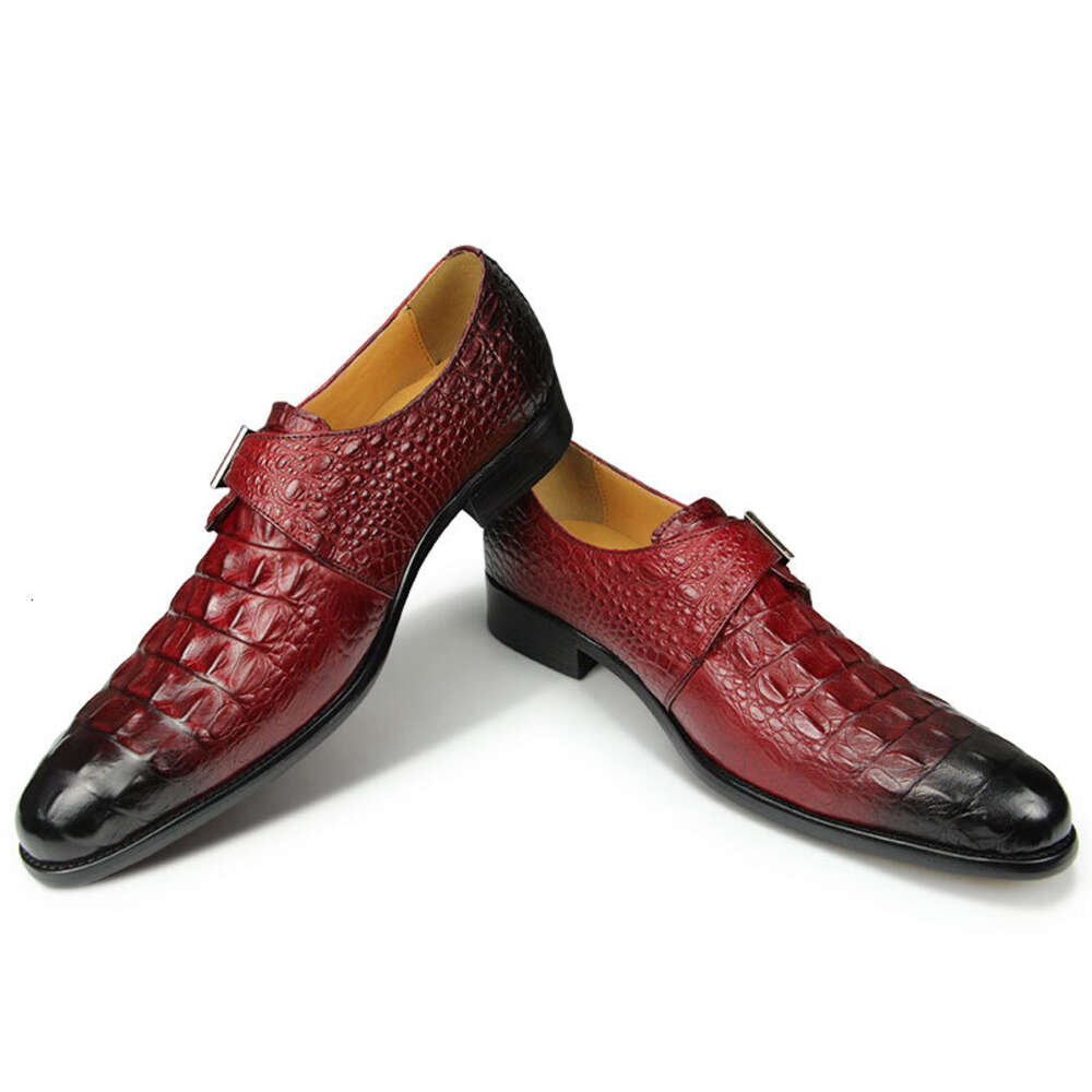 Crocodile Pattern Formal Leather Shoes Monk Strap Oxford Mens Italy Style Loafers Sapato Social Mascuo atilla 241111
