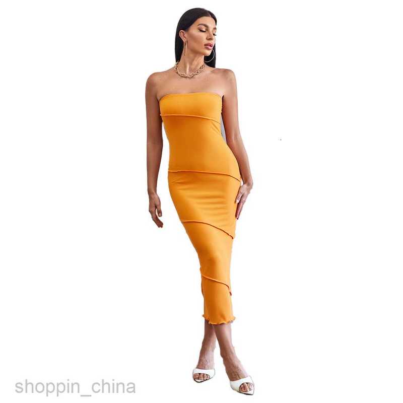 Basic Casual Women Dresses Spring/Summer New Style Sexy Bra Wrap Hip Dress Solid Color Dress Beach Long Dress