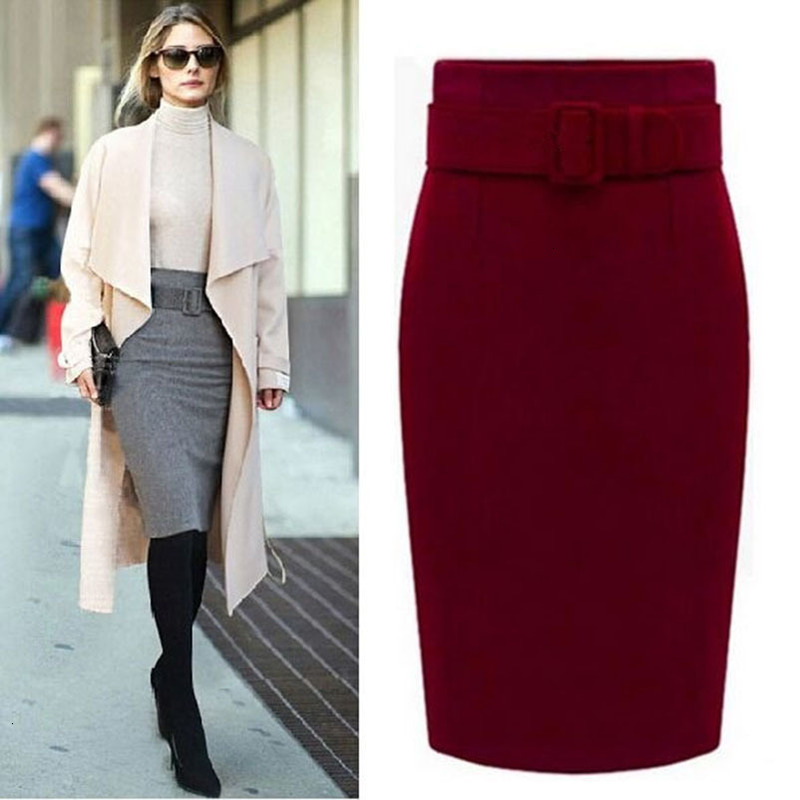 Skirts Fashion Autumn Winter Style Cotton Plus Size High Waist Saias Femininas Casual Midi Pencil Skirt Women Female De 221122