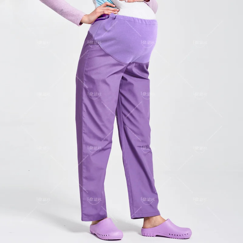 ANNO Maternity Work wear Loose Pregnant Woman Nurse Uniforms Hospital Clothing Female Adjustable Waist Scrubs Set 240604