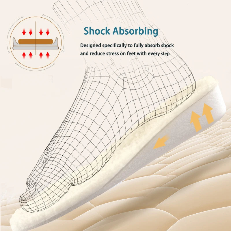 Winter womens thick wool fur warm insoles 240612