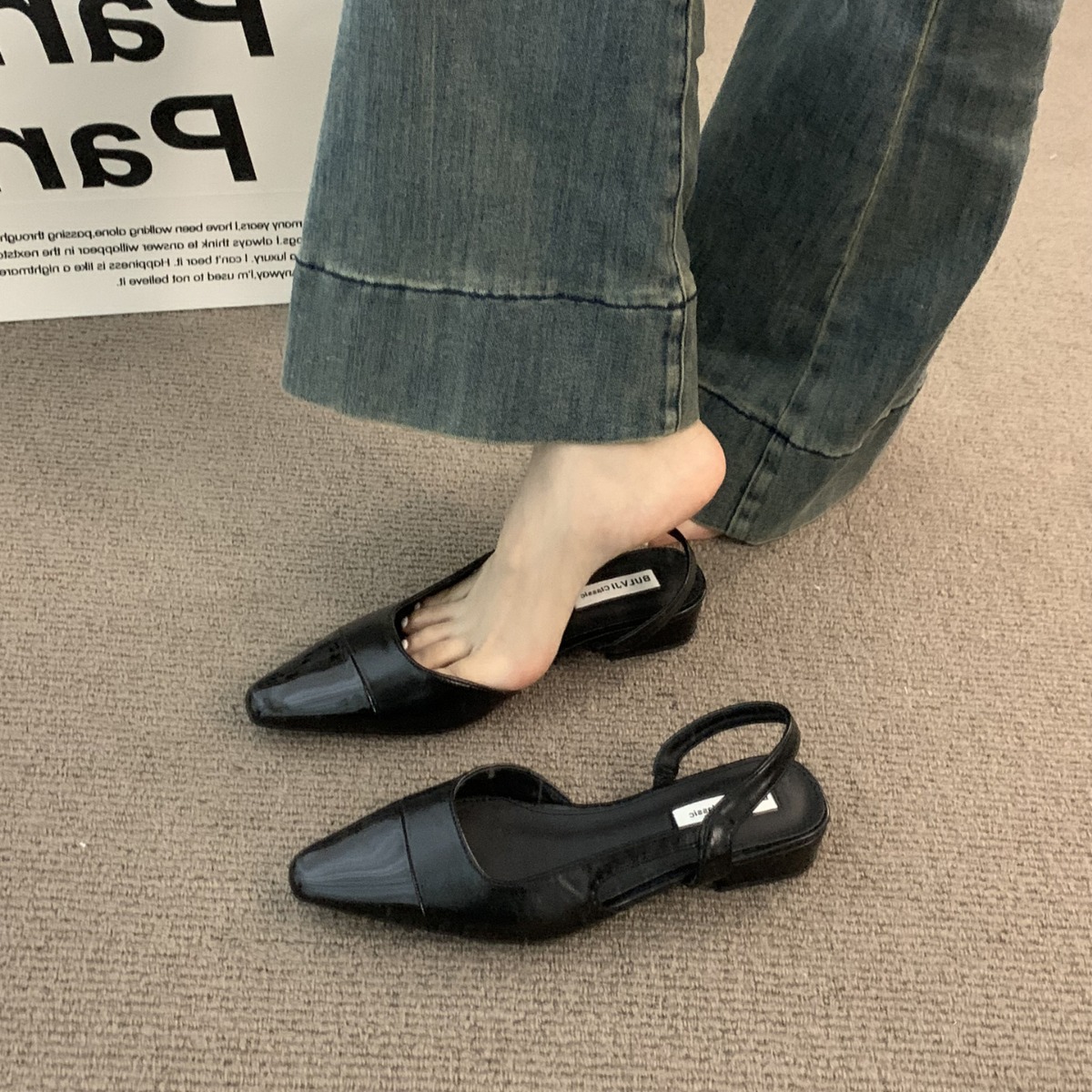 Women's Shoes New Design Korean version Chunky Heel Gentle Style Vintage Style Minimalist Style Triple Beige Free shipping