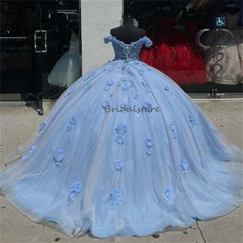 Glam Blue Quinceanera Dresses 2024 Vestio De 15 Anos Xv Quinceanera Masquerade Sixteen Birthday Party Dress Vestido De Xv Debutante Sweet 16 Dress 3D 
