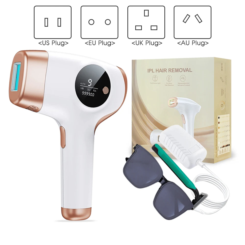 999,900 Flashes Laser Hair Removal 9 Levels Epilator LCD Display HR/SC/RA Mode Electric Shaver Remover For Women Body Bikini