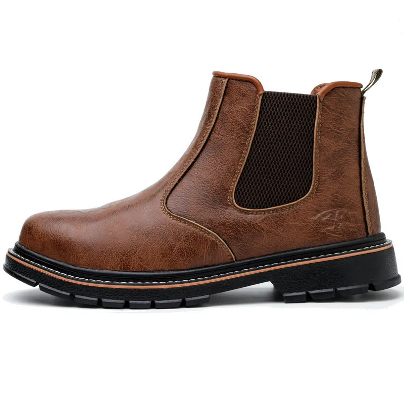 Waterproof Safety Boots Men Steel Toe Work Boots Anti-smash Stab-resistant Safety Shoes 240614