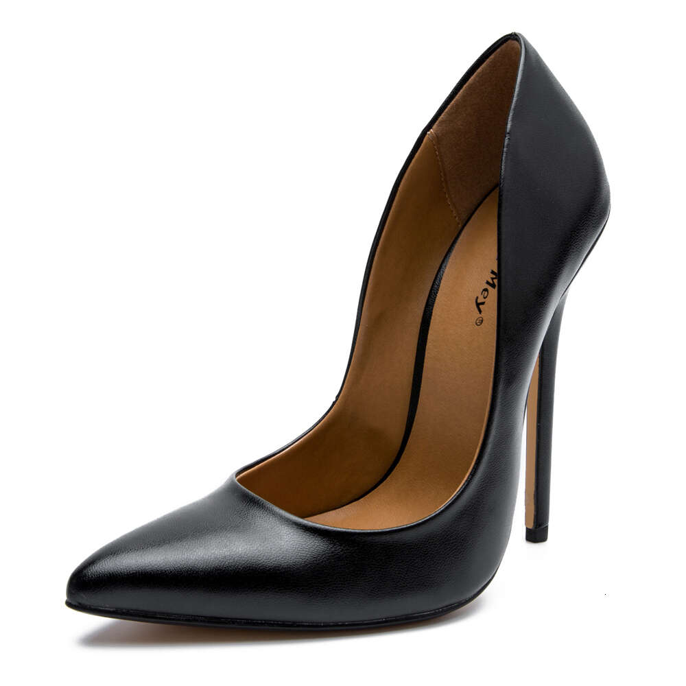 Fashion High Heels Sexy Pumps Shoes Women Large Size Black Stiletto Heel Matte Leather Office Party Dance Shoe Ladies Hey Si Mey