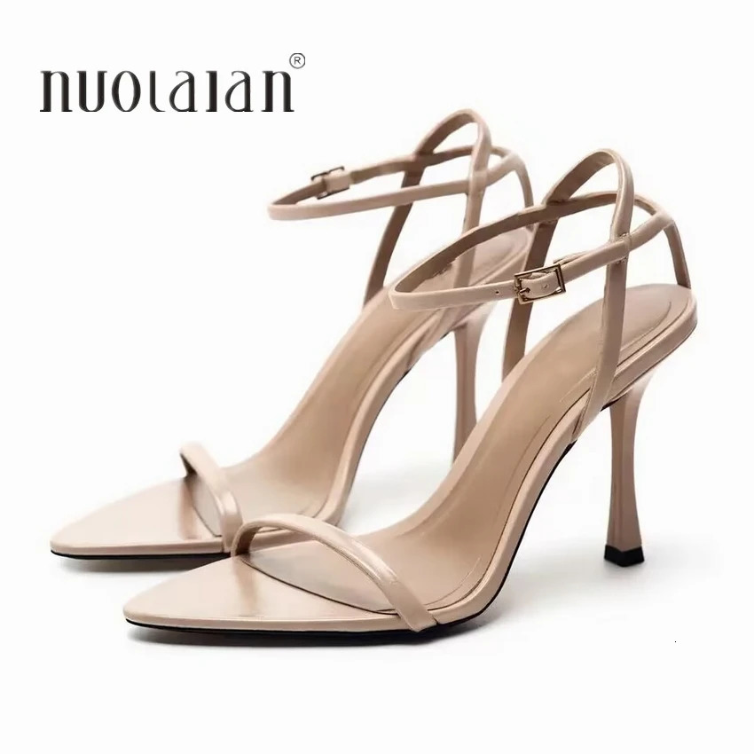 Ankle Strap Womens Sandals Summer Fashion Sexy Thin High Heel Gladiator Sandals Narrow Band Party Dress Pump Shoes 240614