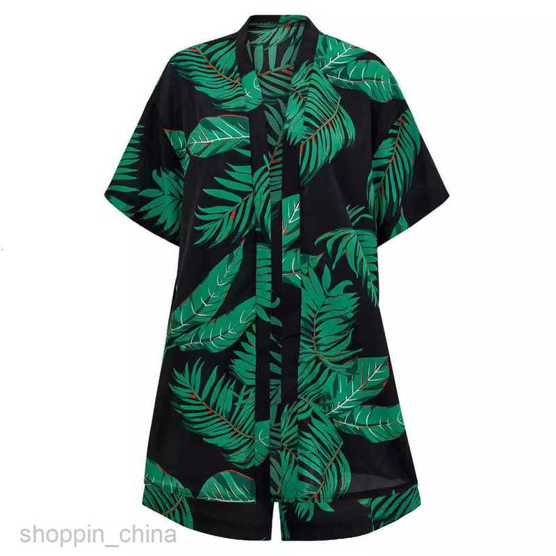 Women's Tracksuits Summer New Women's Fashion Print Leisure Holiday Style Cardigan Shorts Set Sets