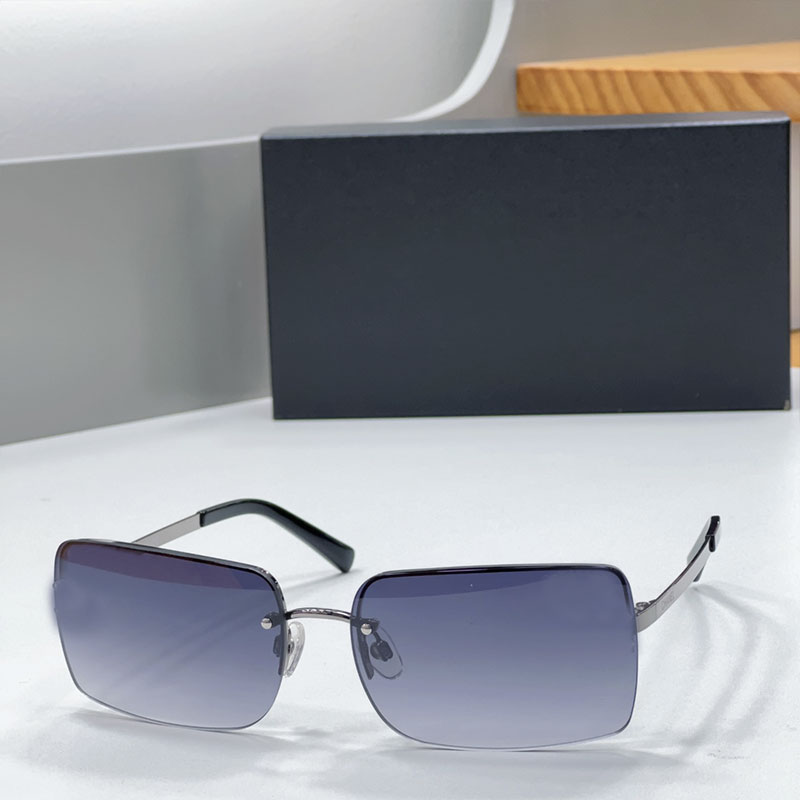 Womens /Mens Fashion Temperament Style Rectangular Sunglasses Anti-UV Simple Metal Frame Glasses