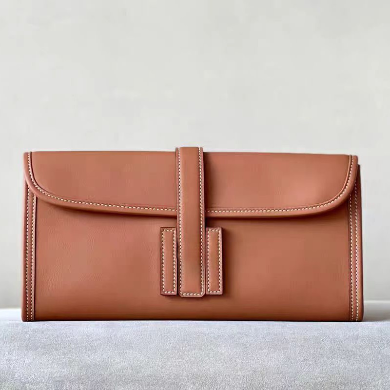 Designer Women Cow Leather Jige 29 Handbag Elan cut Clutch Swift envelope bag Long Wallets Purse Fashion Card Holder Handmade beeswax thread sewing Messenger bag