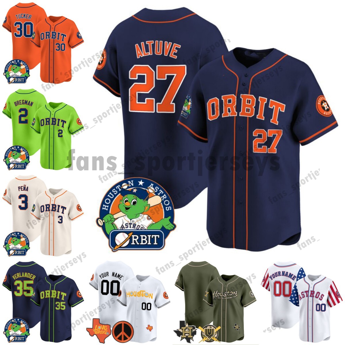 Orbit Patch Vapor Limited Custom Jersey Jeremy Pena Baseball Alex Bregman Jose Altuve Astroes Yordan Alvarez Craig Biggio Yuli Gurriel Jose Abreu Nolan Ryan