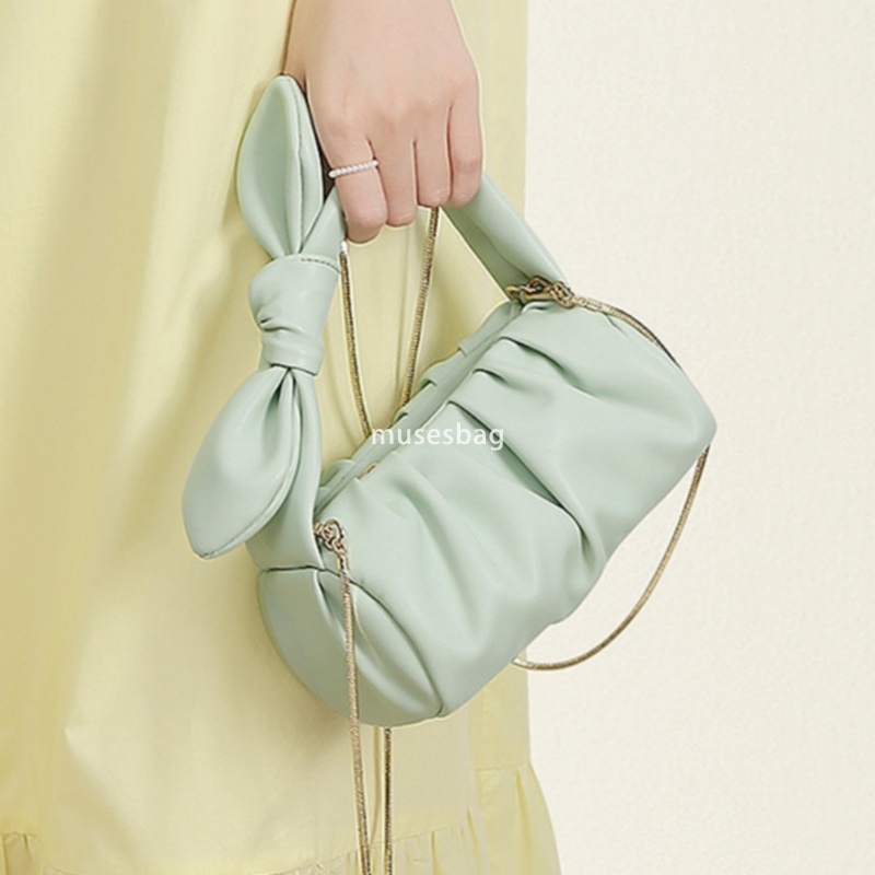 Advanced Spring/Summer New Small Bag with Rabbit Ears Unique Design Versatile Handheld Folded Cloud Bag Essential for Commuting Crossbody Chain Bag