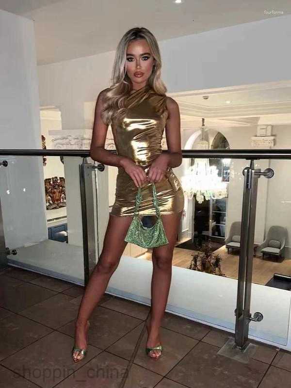 Casual Dresses Sexy One Shoulder Bodycon For Women Solid Irregular Skinny Mini Dress Female Party Nightclub Buttocks Short Gown Vestido