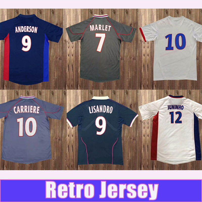 2000 13 CARRIERE Retro Soccer Jerseys JUNINHO MARLET LISANDRO GOVOU ANDERSON vintage Home Away 3rd Football Shirt Short Sleeve Uniforms