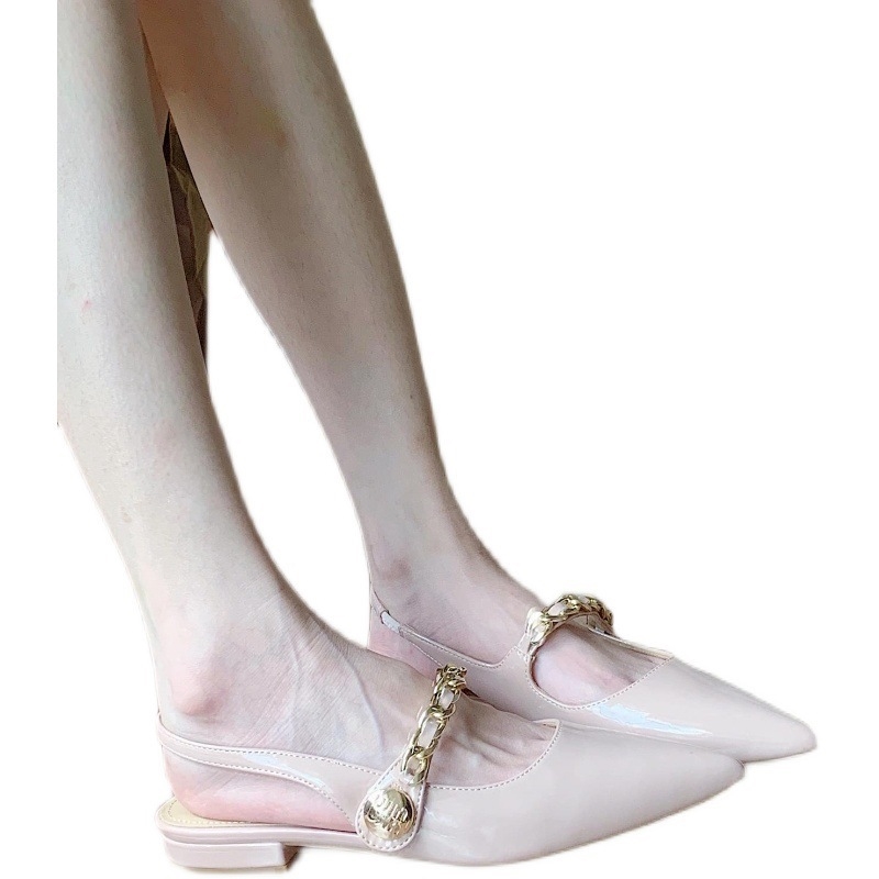 Minimalist Triple Black Flat Heel Shoes | Vintage Style Flats for Women dh910320090