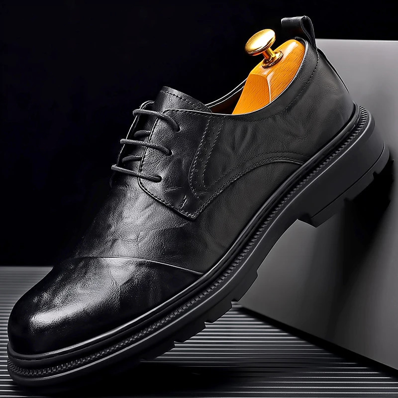 Mens leather coat black classic wedding shoes comfortable tablet driving shoes business and workplace casual shoes 240614