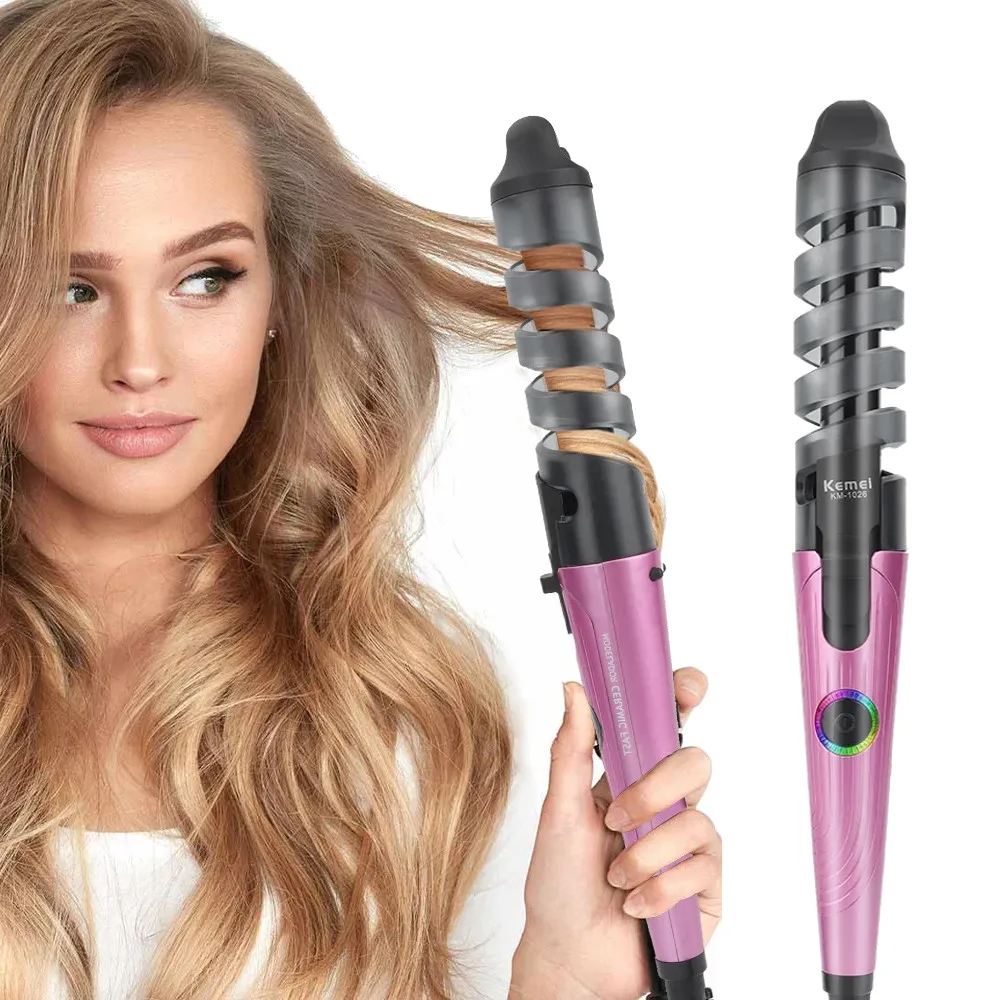 Spiral Curling Iron Fast Heating Curling Wand Professional Ceramic Hair Curler Iron Styling Tools Safety Anti-high Temperature
