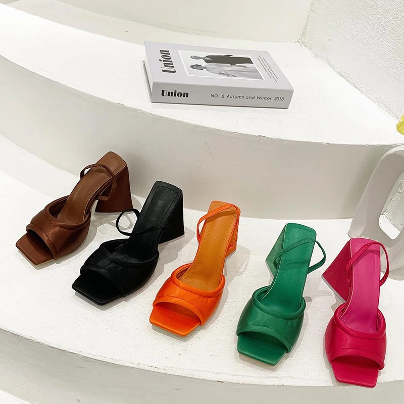 10.5CM high toe leather sandals for womens summer sandals womens straps pump shoes wedding slippers 240614