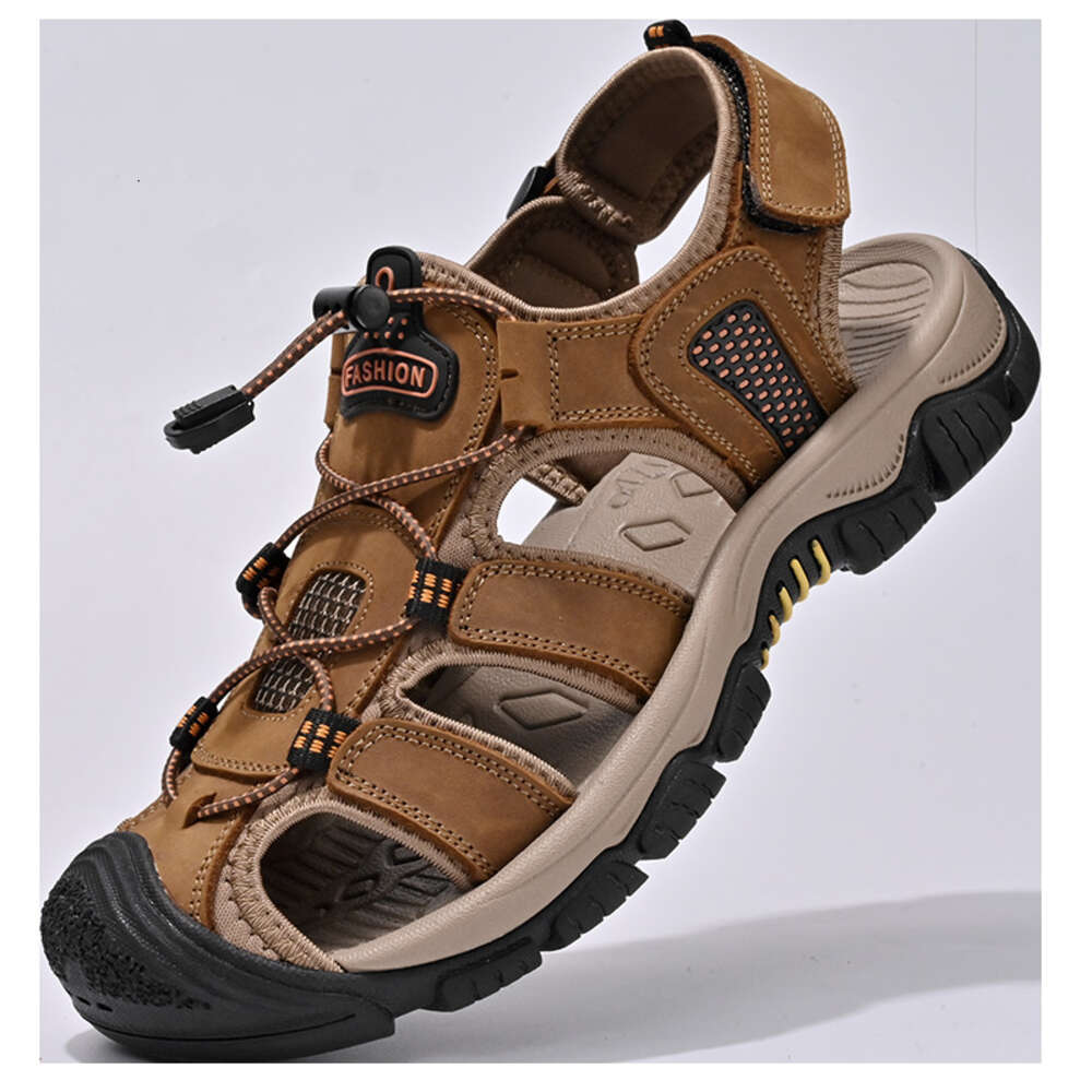 Taihao 90051 Large Pier Layer Fragmented Leather Baotou Sandals 38-46