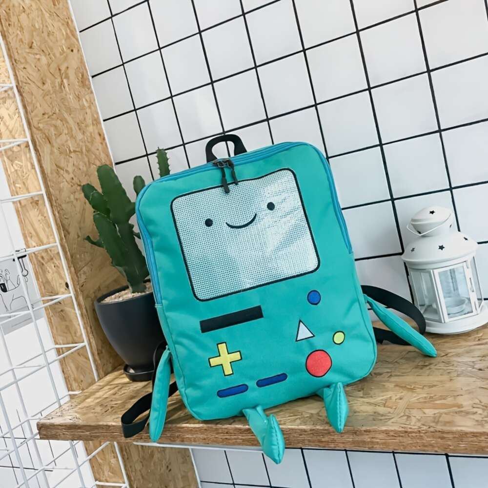 robot creative design backpacks firls funny games console pattern for women cute cartoon canvas backpack travel bag H6.14#28 ddmythur
