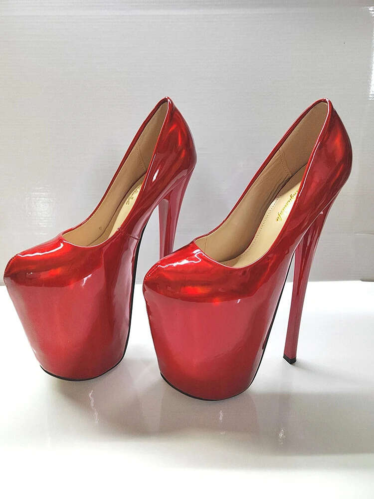 22Cm Sexy Ultra High Heels Women's 2024 Spring Autumn Pumps Leather Platforms Shoes Gold Red Pink Evening Party Stilettos Woman