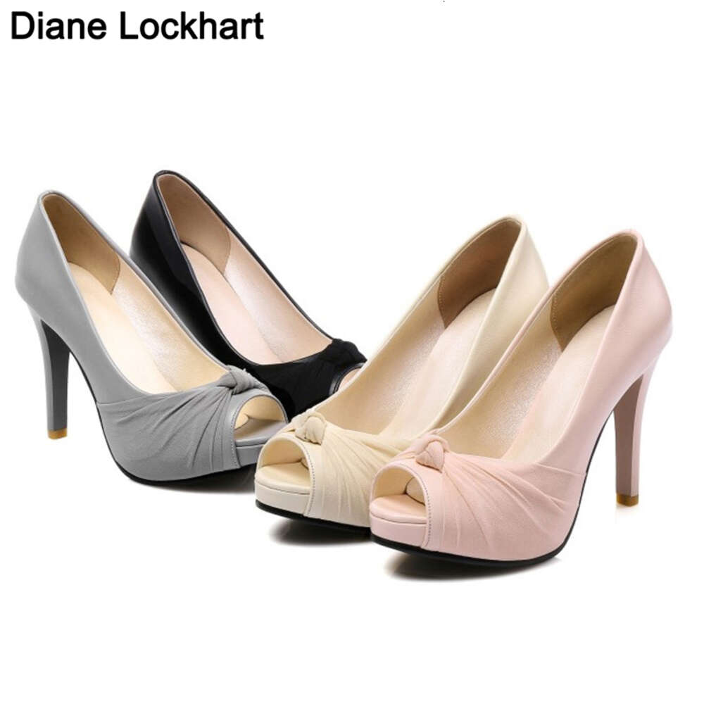 Women 10 CM High Heels Party Platform Fish Mouth Pumps Woman Stilettos Female Peep Toe Dress Shoes Lady Sandalia Feminina