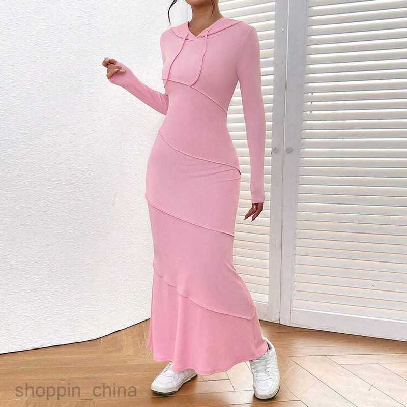 Basic Casual Women Dresses Autumn/Winter New Women's Slim Bag Hip Hooded Long Sleeve Fishtail Dress Casual Style Dress