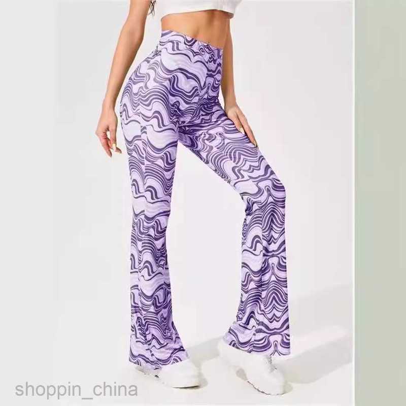 Women's Pants Capris spring and summer new women's water ripple Yoga casual pants flared pants