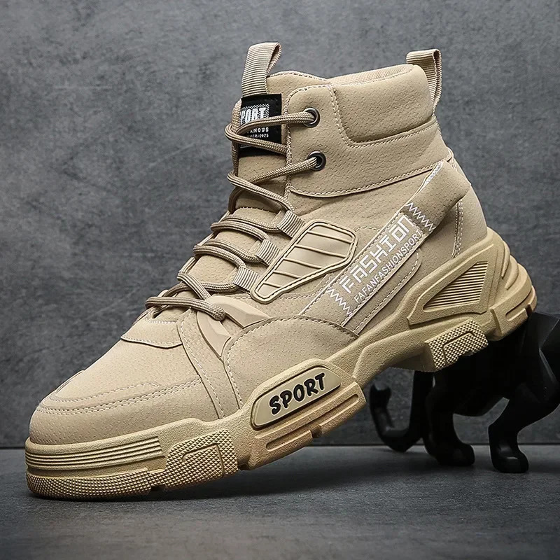 Men Boots Ankle Autumn Outdoor Military Booties Winter Comfort High Top Shoes for Platform Work Botas Hombre 240613 250228