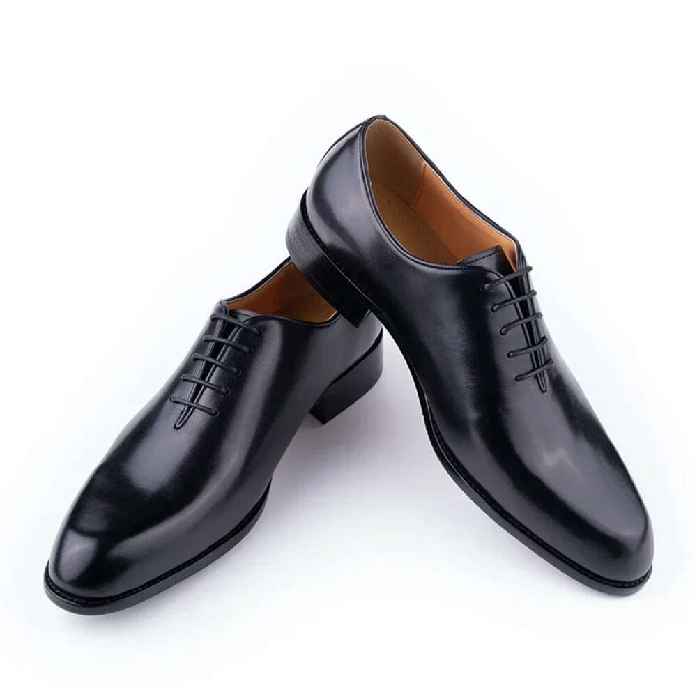 New Men's Leather Handmade High Quality Casual Oxford Business Work Shoes Black Coffee Lace-Up Comfortable Man Shoe 241109