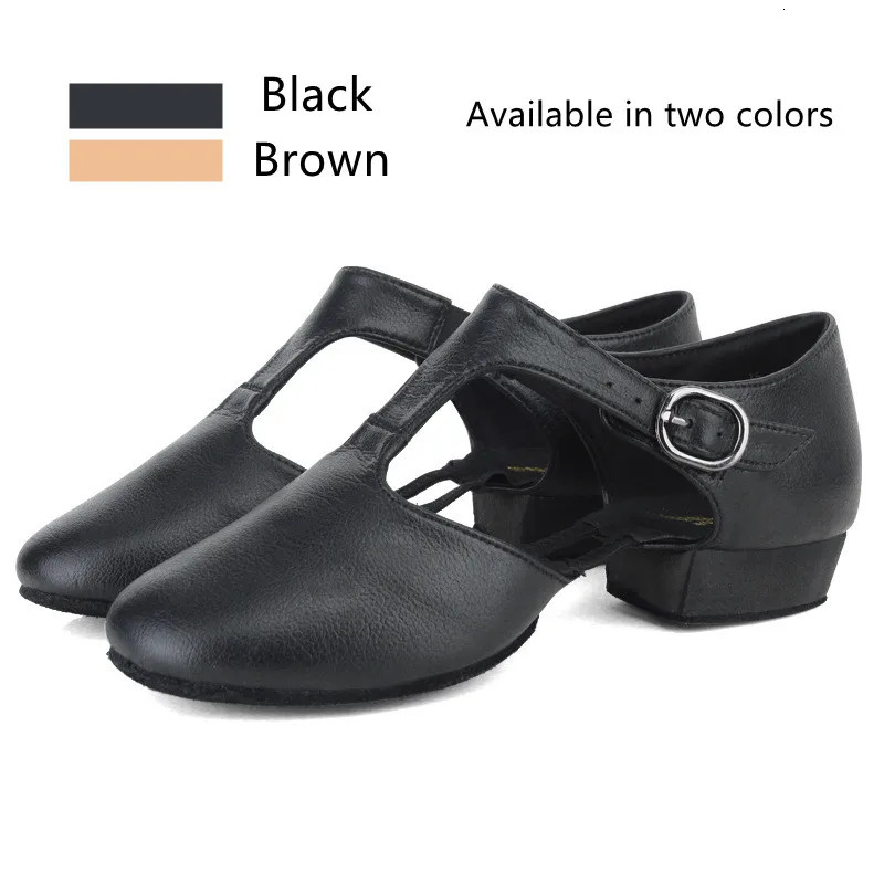 genuine leather jazz womens shoes with T-band ballet lyrical dance shoes teacher dance sandals excercise shoes 240614