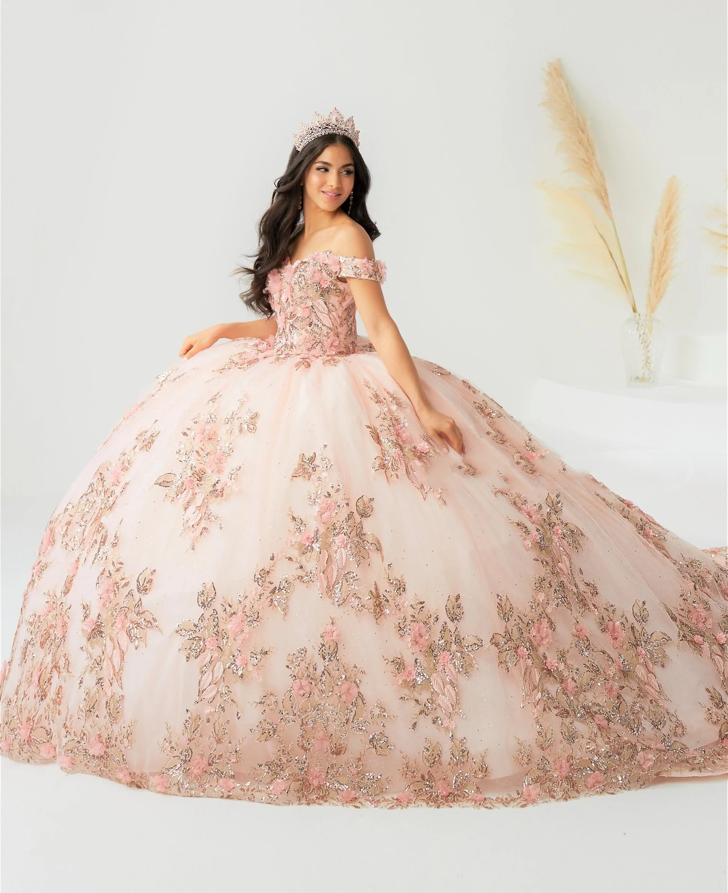 Sky Blue Mexican Quinceanera Dresses Ball Gown Off The Shoulder Tulle Lace Floral Puffy Charro Sweet 16 Dresses 15 Anos