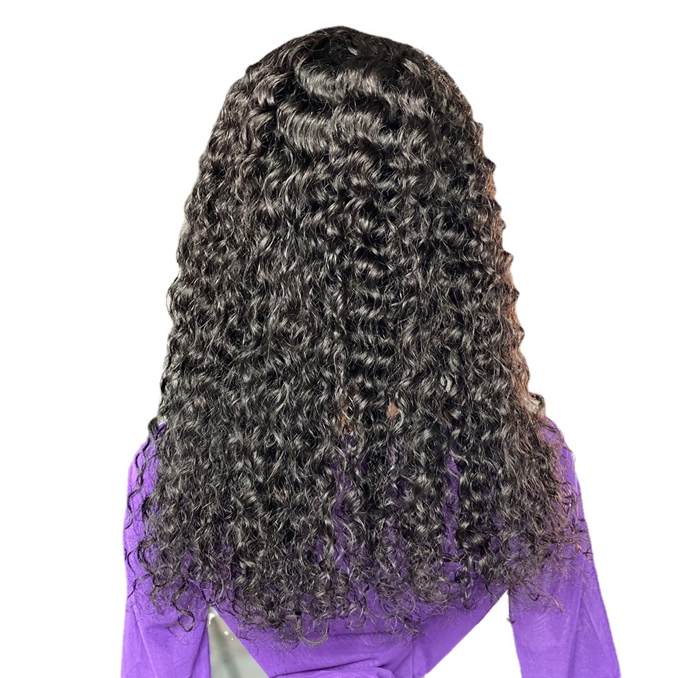 150 Ddensity Curly Human Hair Wigs Brazilian Water Wave Lace Front Wigs For Black Women Pre Plucked Black Color Deep Wave Frontal Wig