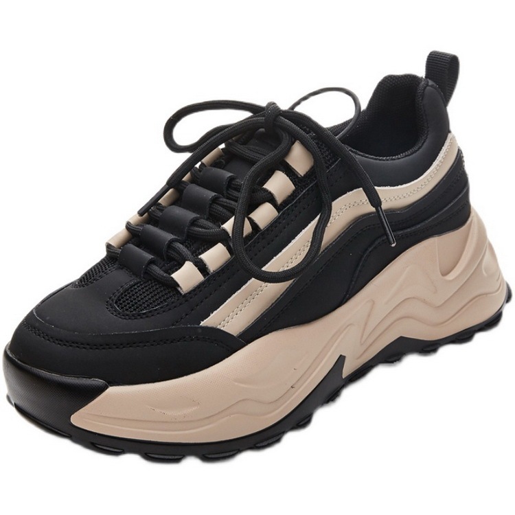 Autumn Women's Shoes Athleisure Heighten Breathable Comfortable Lightweight Versatile Shoes Triple Beige Free shipping