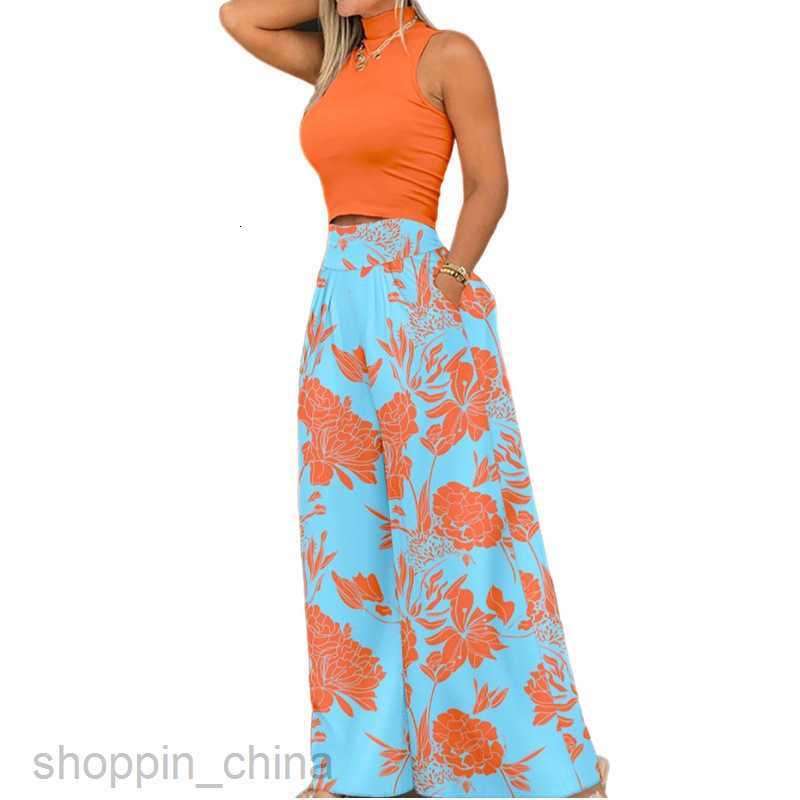 Women's Tracksuits Autumn New Women's Two Piece Tank Top Printed Long Set for Women Sets