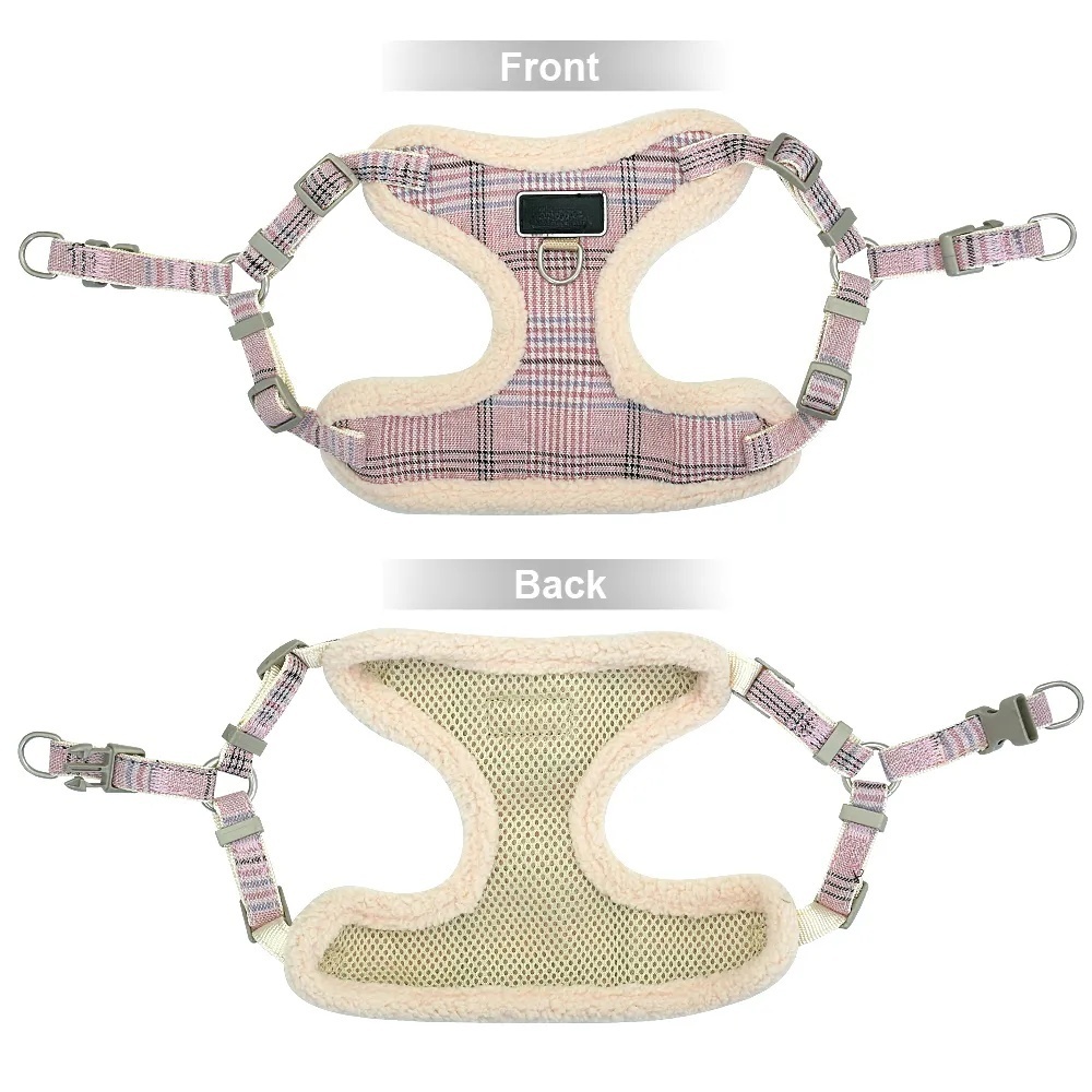 Dog Collar Leash Set: Soft Adjustable Pet Harness Vest For Chihuahua, Puppy, Small/Medium Dogs