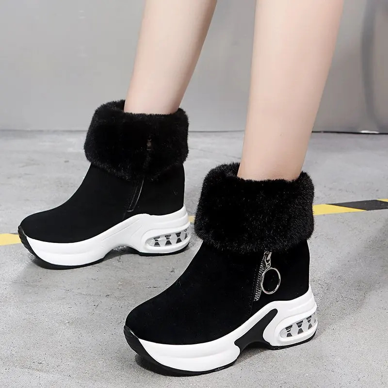 Winter womens warm sports shoes platform snow boots ankle boots womens waist boots womens lace boots 240612