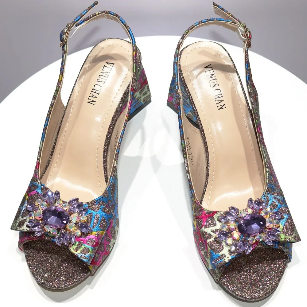 Italian Shoes and Bag Sets with Colorful Stones for Evening Party - African Fashion 2024 Handbags Match 240613 4 Hbags