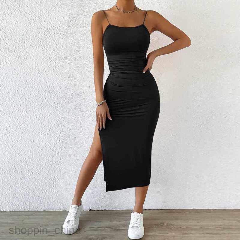 Basic Casual Women Dresses Women's Spring New Sling Dress Sexy Open Back Style Split Step Dress Wrapped Hip Dress for Women