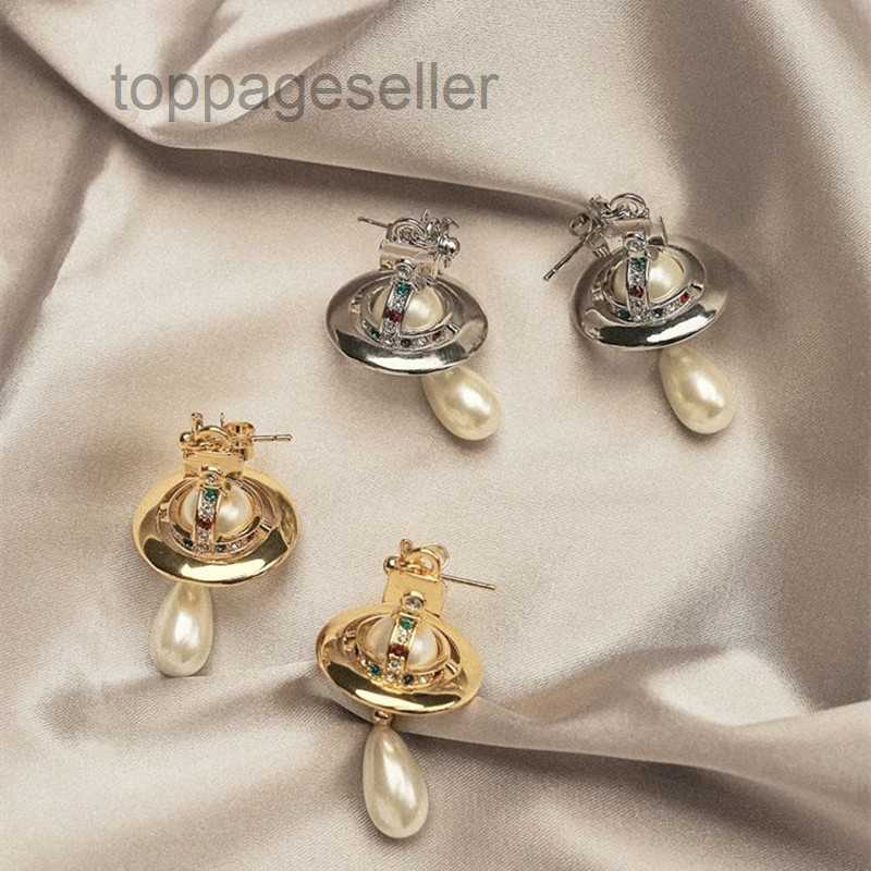 Designer Design Planet Pearl Earrings Pendant Saturn Pearl Stud Light Luxury Style Womens Earrings Love with Original Jewel Box 2024 new fashion
