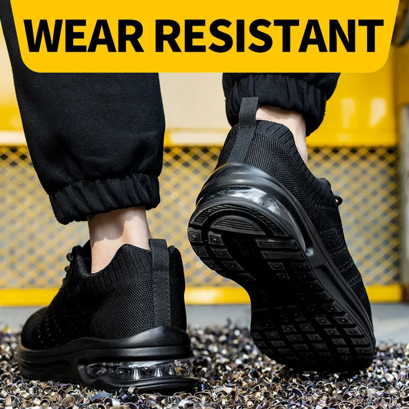 Breathable Shoes: Lightweight Steel Toe Safety Shoes For Men & Women, Anti-Puncture Work Sneakers - Summer hot Cushion Design