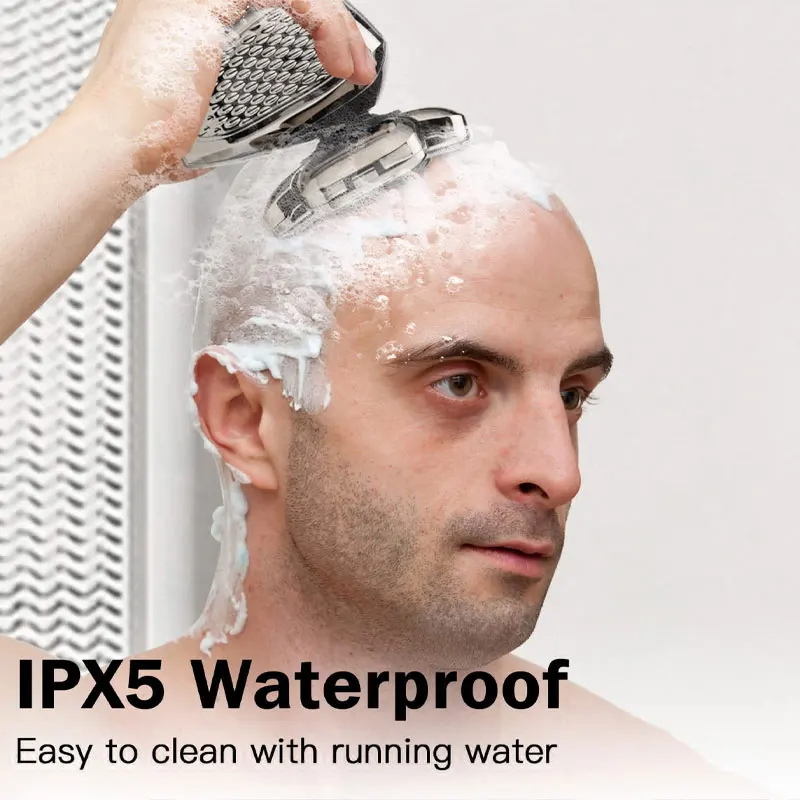 Automatic Men's Bald Head Electric Shaver 9 Blades Floating 6In1 Heads Beard Nose Ear Hair Trimmer Clipper Facial Brush Rechargeable X251208