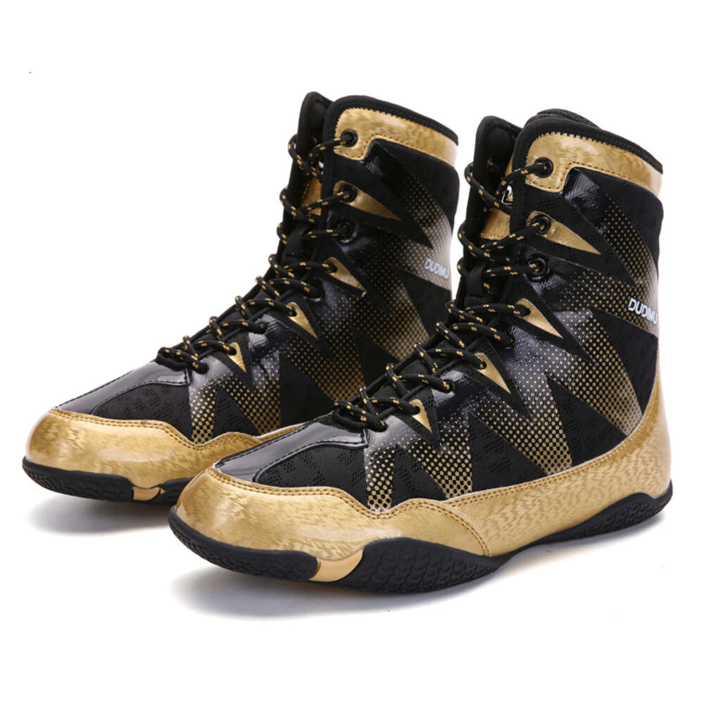 Customized Anti-slip High-top Fiess Youth Training Zapatos De Boxeo Men's Wrestling Boxing Shoes