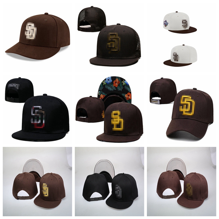 Padreses- SD letter Snapback Snap Back Baseball Caps Hats Bone Hat New Brand Street Dance Cool Hip Hop